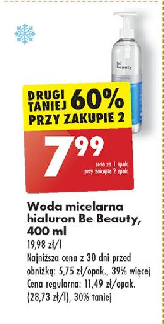 Woda micelarna hialuron Be beauty care promocja w Biedronka