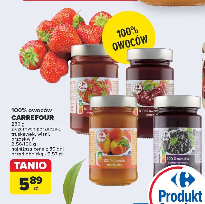 Dżem czarna porzeczka 100% Carrefour extra promocja