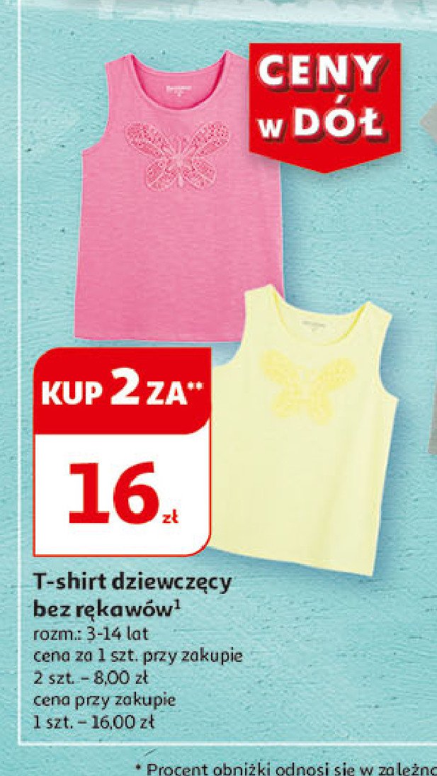 T-shirt bez rękawów dziewczęcy 3-14 lat Auchan inextenso promocja