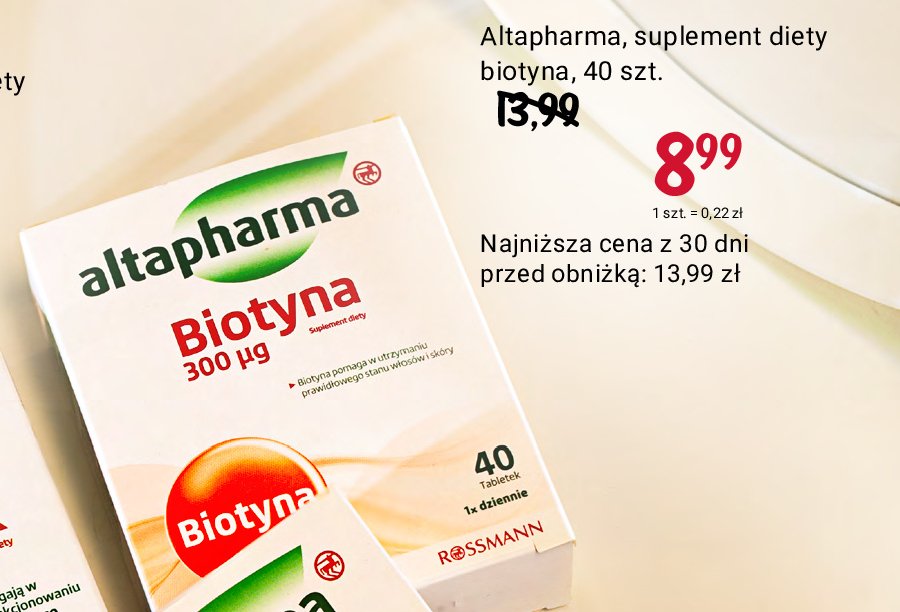 Suplement diety biotyna Altapharma promocja