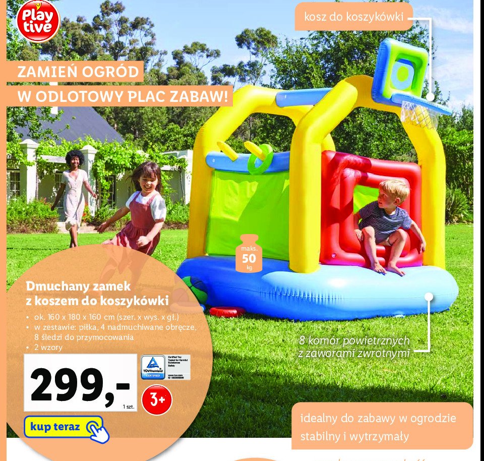 Dmuchany zamek ogrodowy 160 x 180 x 160 cm Playtive promocja