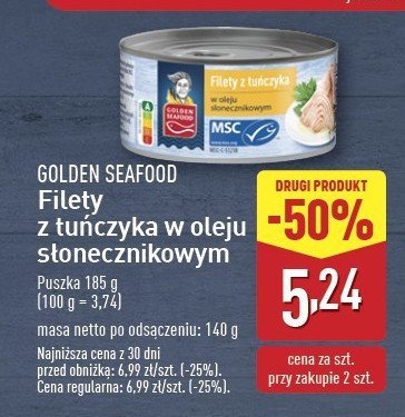 Filety z tu艅czyka w oleju s艂onecznikowym Golden seafood promocja