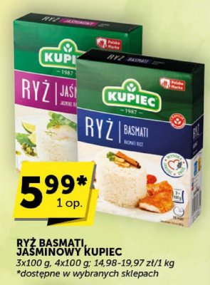 Ryż Basmati Kupiec 4x100 g promocja w Euro Sklep