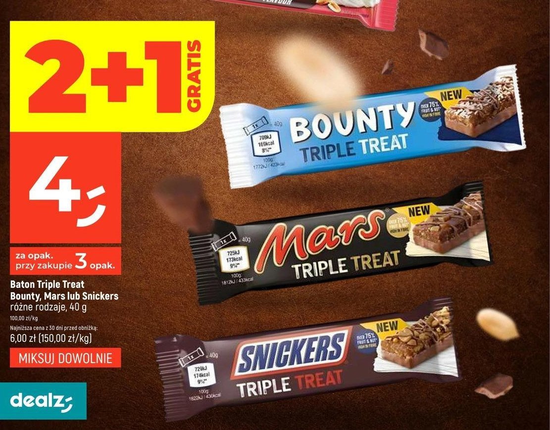 Baton Snickers triple treat promocja