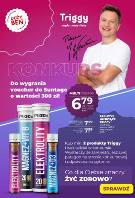 Tabletki musujące Triggy Elektrolity, Magnez+VIT.B promocja w Duży Ben