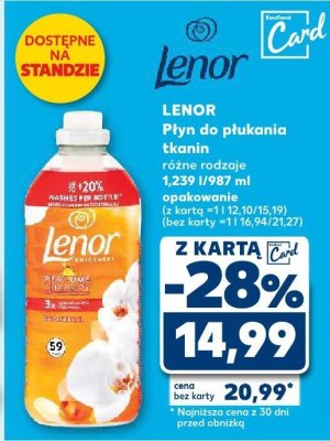 Płyn do płukania tkanin LENOR różne rodzaje 1,230 l/987 ml promocja w Kaufland