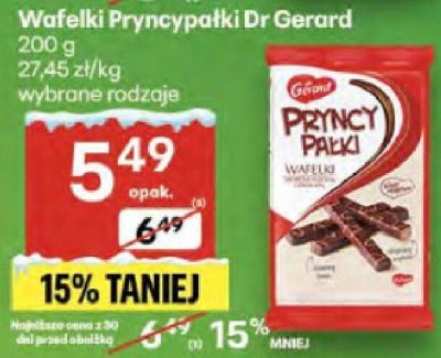 Wafelki Princypałki Dr Gerard wybrane rodzaje promocja w Delikatesy Centrum