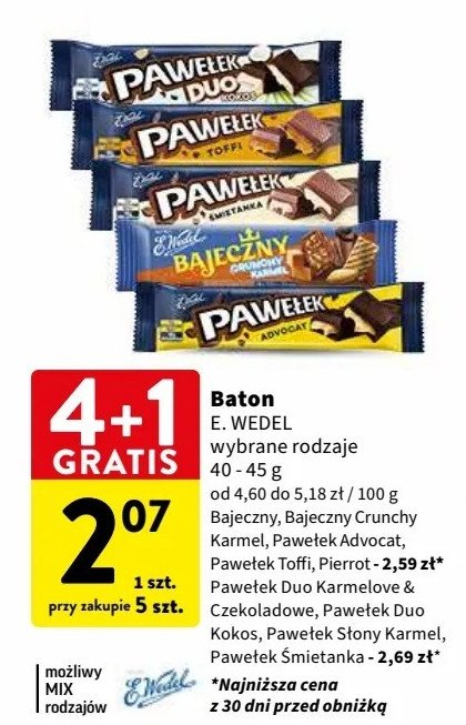 Baton duo karmelove & czekoladowe Wedel promocja