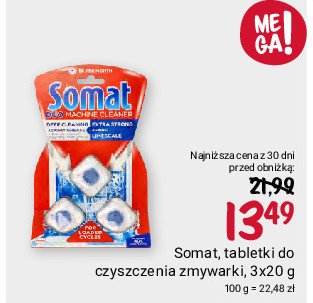 Środek do czyszczenia zmywarek Somat machine cleaner promocja w Rossmann