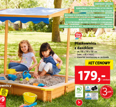 Piaskownica z dachem 118 x 118 x 118 cm Play tive junior promocja