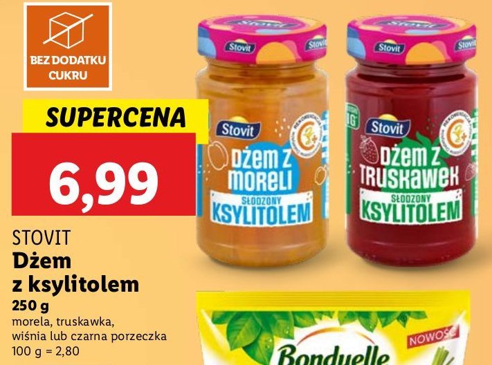 Dżem z czarnych porzeczek z ksylitolem Stovit promocja