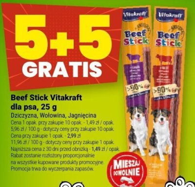Beef Stick Vitakraft dla psa, 25 g promocja w Twój Market