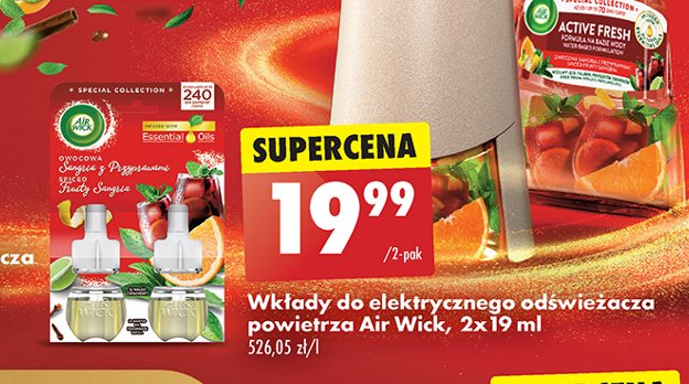 Wkład sangria z przyprawami Air wick electric essential oils promocja w Biedronka