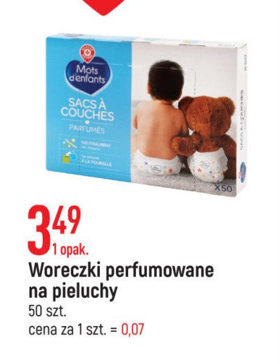Woreczki zapachowe na pieluchy Wiodąca marka mots d'enfants promocja