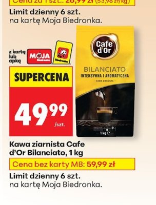 Kawa ziarnista Bilanciata 1kg promocja w Biedronka