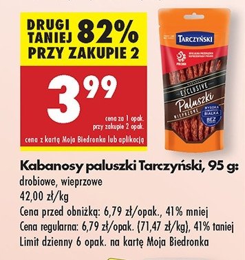 Kabanosy wieprzowe Tarczyński exclusive promocja w Biedronka