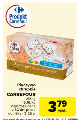 Pieczywo chrupkie żytnie Carrefour extra promocja w Carrefour