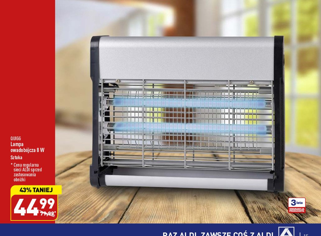 Lampa owadob贸jcza 35 x 27 x 9.5 cm Quigg promocja