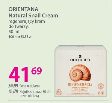 Krem do twarzy ze śluzem ślimaka Orientana promocja