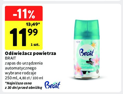 Wkład relaxing moments BRAIT AIR FRESHNER promocja w Intermarche