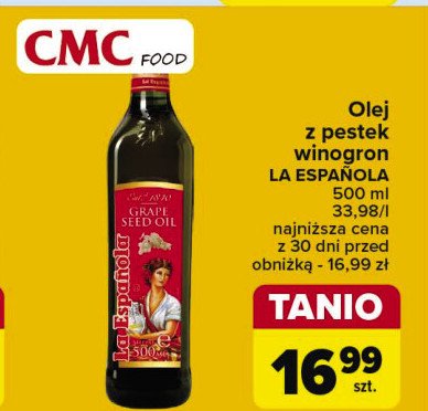 Olej z pestek winogron LA ESPANOLA promocja