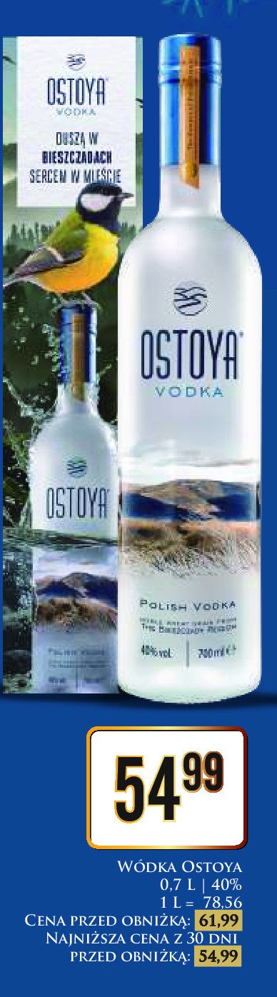 Wódka Ostoya vodka promocja w Dino