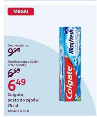 Pasta do zębów Colgate, 75 ml promocja w Rossmann