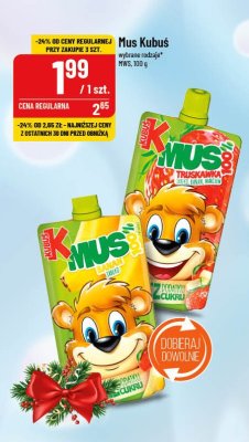 Mus truskawka-jab艂ko-banan-marchew Kubu艣 mus 100% promocja