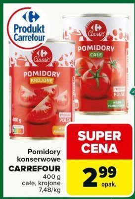 Pomidory konserwowe CARREFOUR całe, krojone promocja w Carrefour Market