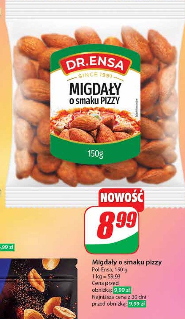 Migdały o smaku pizzy Dr. ensa promocja w Dino