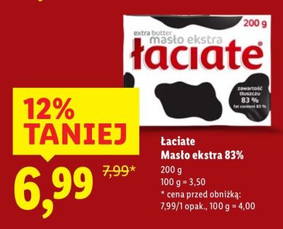 Masło ekstra 83% Łaciate promocja w Lidl