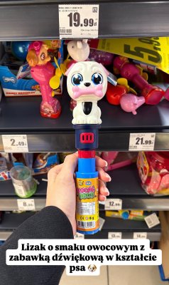 Lizak owocowy z zabawką promocja w Intermarche