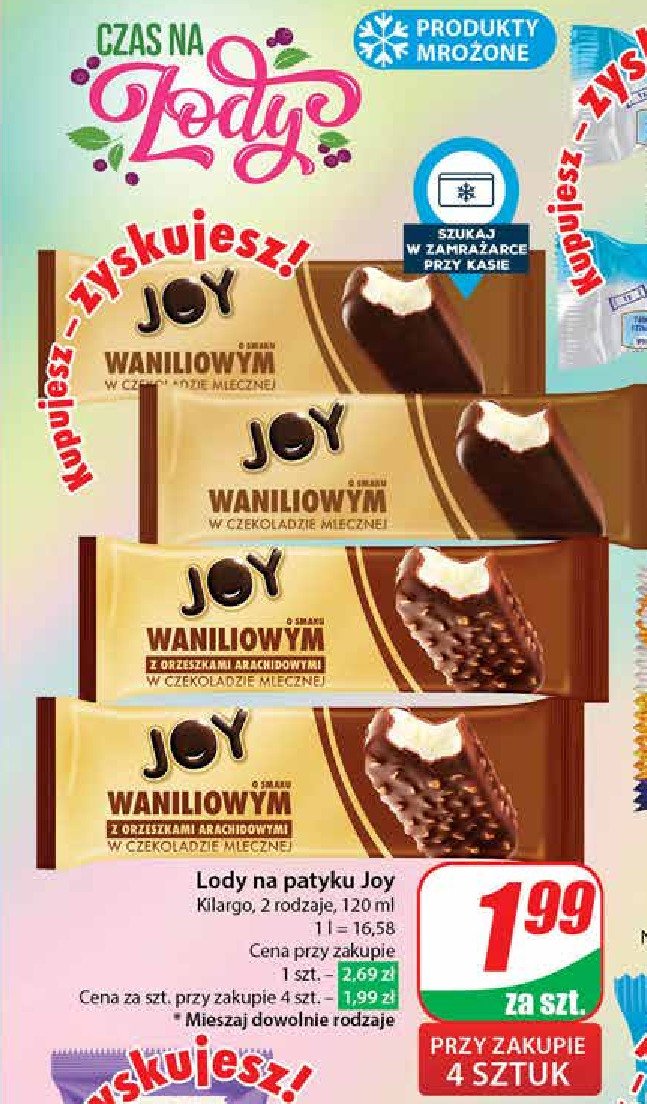 Lody waniliowe w czekoladzie mlecznej Augusto joy promocja