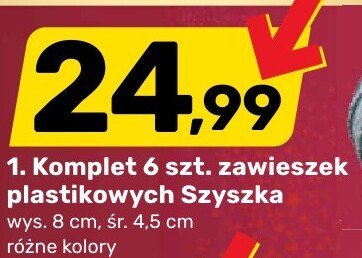 Komplet 6 szt. zawieszek plastikowych Szyszka promocja w Bricomarche