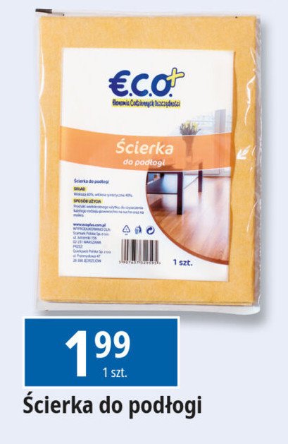 Ścierka do podłogi Eco+ promocja w Leclerc