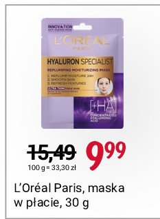 Maska w płachcie L'oreal hyaluron specialist promocje