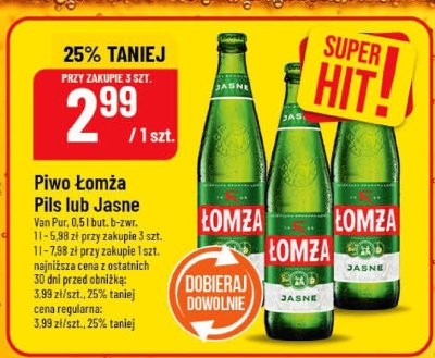 Piwo Łomża Jasne promocja w POLOmarket