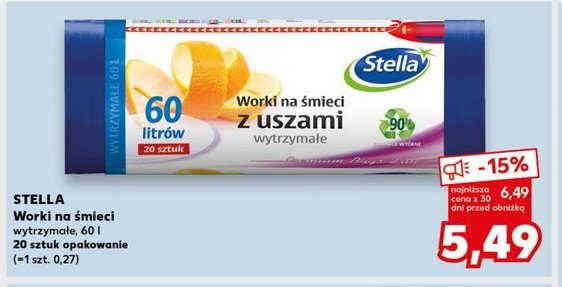 Worki na śmieci wytrzymałe 60 l Stella promocja