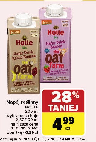 Napój owsiany jagoda Holle bio promocja