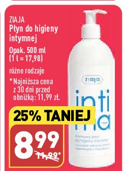 Kremowy płyn do higieny intymnej z kwasem laktobionowym Ziaja intima promocja