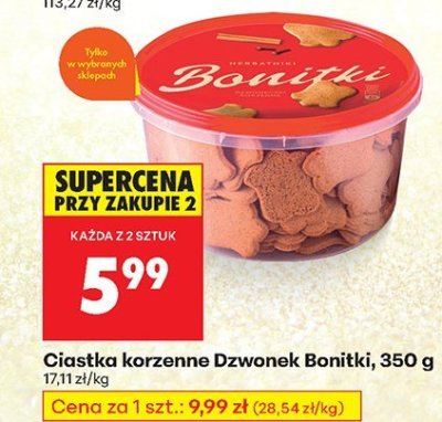 Ciastka korzenne Dzwonek Bonitki, 350 g promocja w Biedronka