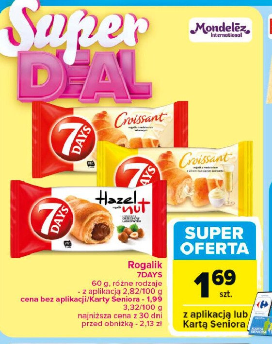 Croissant z nadzieniem o smaku karmelowym 7 days promocja w Carrefour