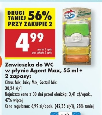 Kostka toaletowa coctail mix Agent max active & clean promocja