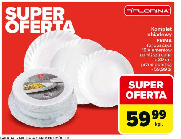 Komplet obiadowy prima Florina (florentyna) promocja