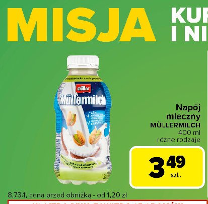 Napój mleczny kokosowo-pistacjowy Mullermilch promocja w Globi