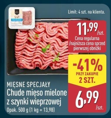 Chude mięso mielone z szynki wieprzowej  promocja w Aldi