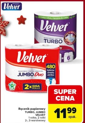 Ręcznik papierowy Velvet Turbo, Jumbo promocja w Carrefour Market