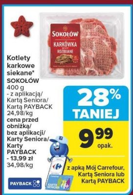 Kotlety karkowe siekane SOKOŁÓW 400 g promocja w Carrefour