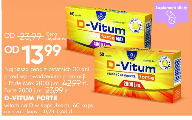 Kapsułki z witaminą d forte 2000 j. m. D-VITUM FORTE promocja