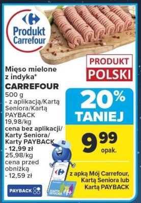 Mięso mielone z indyka CARREFOUR promocja w Carrefour